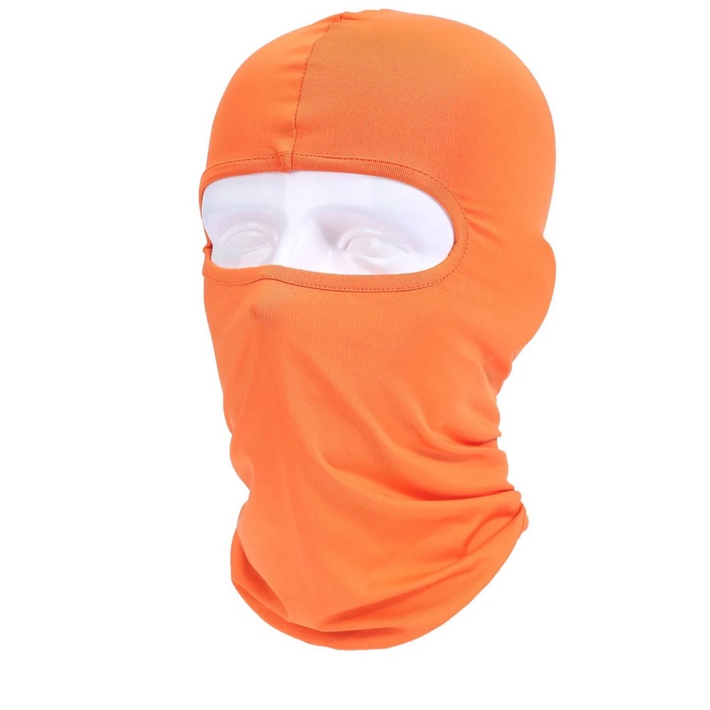 Orange Balaclava Ski Mask, for UV Protection Men/Women
